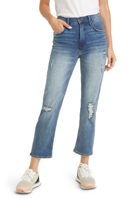 Whetherly Pierce High Waist Crop Straight Leg Jeans in Medium Bozeman Wash