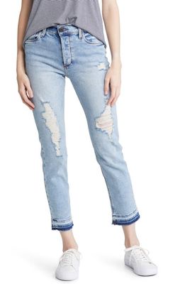Whetherly Women's Brandon Distressed High Waist Ankle Straight Leg Jeans in Vintage Pilson Wash