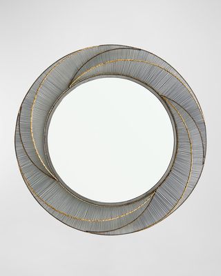 Whip Wire Mirror, Iron/Braised Brass