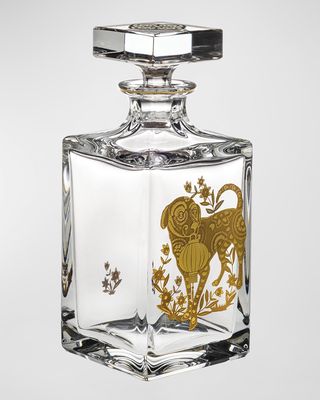 Whiskey Decanter With Golden Dog