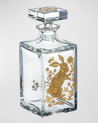 Whiskey Decanter With Golden Rabbit