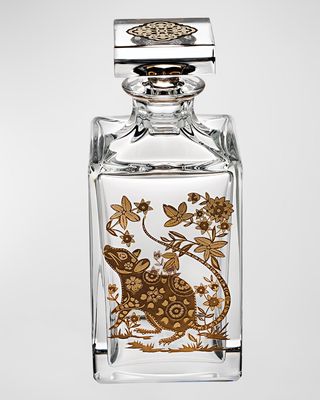 Whiskey Decanter With Golden Rat
