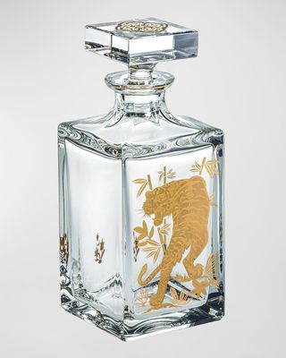 Whiskey Decanter With Golden Tiger