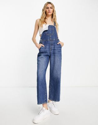 Whistles denim overalls in mid wash-Blue