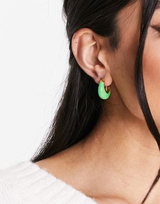 Whistles huggie hoop earrings in bold green