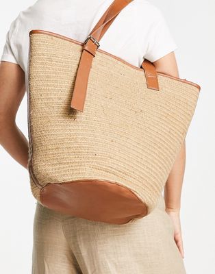 Whistles large natural weave tote bag-Neutral