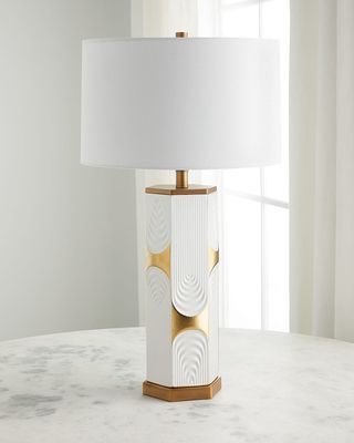 White & Gold Ceramic Table Lamp