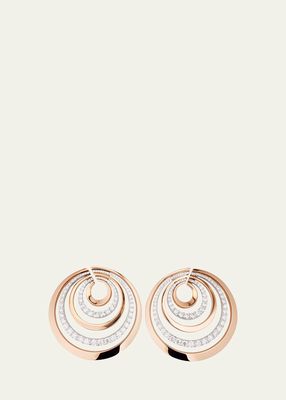 White and Yellow Gold Spiral Earrings with Diamonds