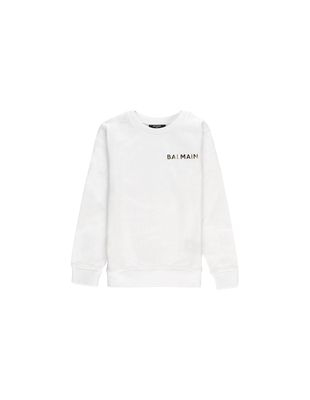 White Balmain Sweatshirt With All-over Logo