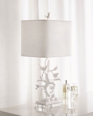 White Bird-on-Branch Lamp