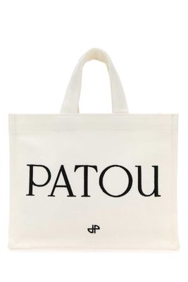 White Canvas Small Tote Patou Shopping Bag