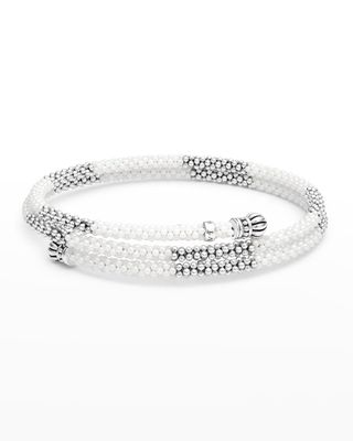 White Caviar White Ceramic 3mm Coil Bracelet