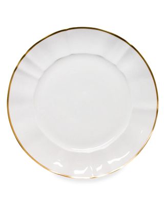 White Charger Plate with Gold Border