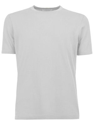 White Cotton Ribbed T-shirt Kangra