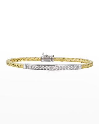 White Diamond Yellow Braided Bracelet