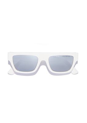 White Flage 51MM Rectangular Sunglasses