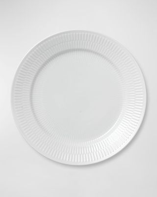 White Fluted Plain Dinner Plate