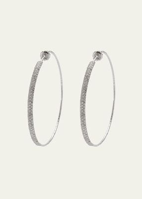 White Gold and Titanium Hoop Earrings with Diamonds