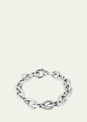 White Gold Drop Link Armband Bracelet with Diamonds