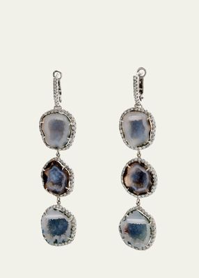 White Gold Earring with Geode and Diamonds