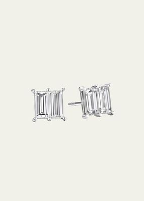 White Gold Extra Large Stud Earrings With Diamonds
