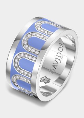 White Gold Larc De Davidor Ring with Hortensia Ceramic and Arcade Diamonds