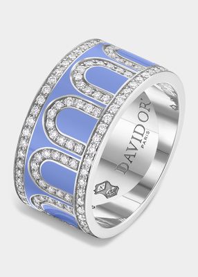 White Gold Larc De Davidor Ring with Hortensia Ceramic and Palais Diamonds