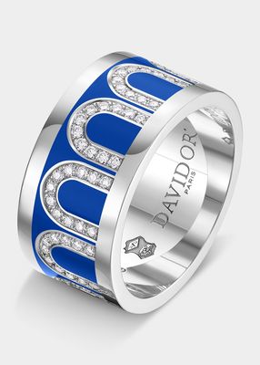 White Gold Larc De Davidor Ring with Riviera Ceramic and Arcade Diamonds