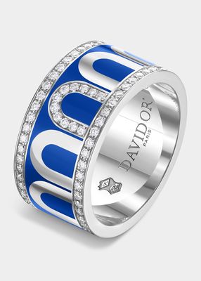 White Gold Larc De Davidor Ring with Riviera Ceramic and Porta Diamonds