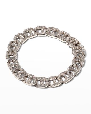 White Gold Small Diamond Link Bracelet, 6.66tcw