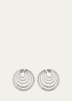 White Gold Spiral Earrings with Diamonds