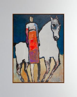 "White Horse Orange Rider" Wall Art