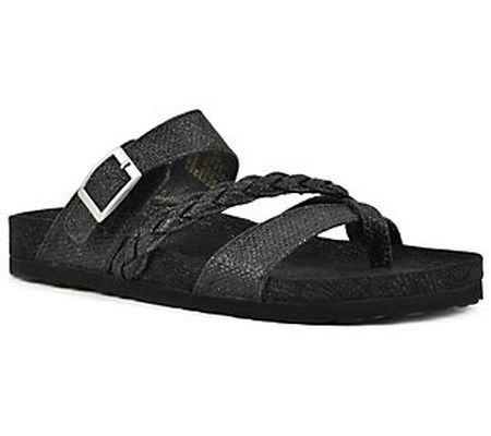 White Mountain Footbed Leather Sandals - Hazy