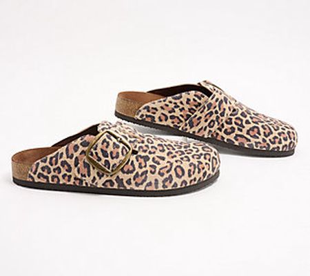 White Mountain Leather Buckle Clog-Big Easy