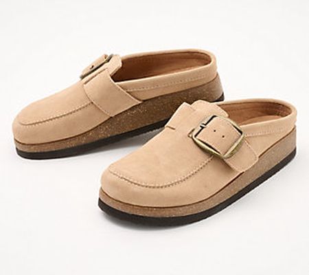White Mountain Leather Buckle Clogs - Bueno