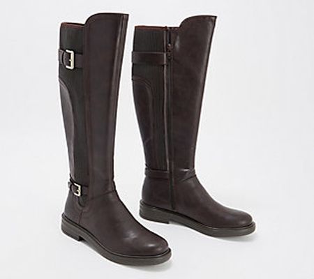 White Mountain Wide Calf Stretch Tall Shaft Boots -Meditate