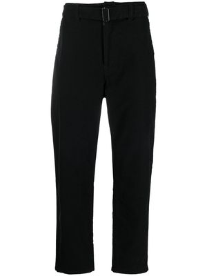 White Mountaineering belted tapered-leg trousers - Black
