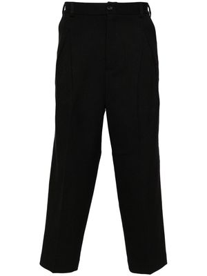 White Mountaineering button-fastening cotton tapered trousers - Black