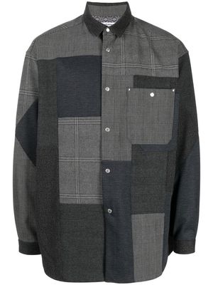 White Mountaineering checked button-up jacket - Black