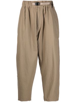 White Mountaineering drop-crotch tapered-leg trouser - Neutrals