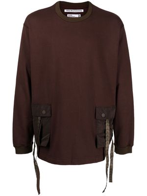 White Mountaineering flap-pocket detail sweatshirt - Brown