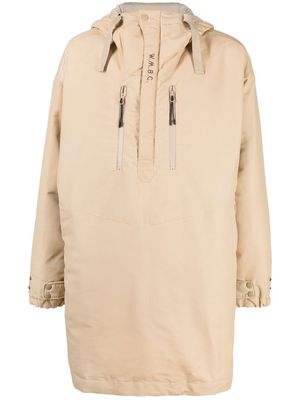 White Mountaineering half zip-up padded coat - Brown