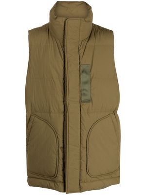 White Mountaineering high-neck padded gilet - Green