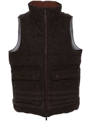 White Mountaineering high-neck wool-blend gilet - Brown