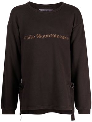 White Mountaineering logo-embroidered cotton sweatshirt - Brown