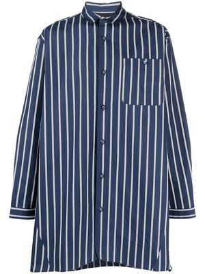 White Mountaineering striped oversized long shirt - Blue