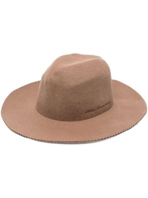 White Mountaineering wool fedora hat - Brown