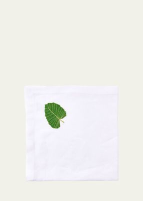 White Palm Leaves Napkin