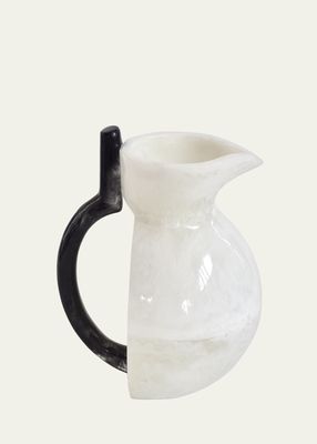 White Paloma Pitcher With Charcoal Handle