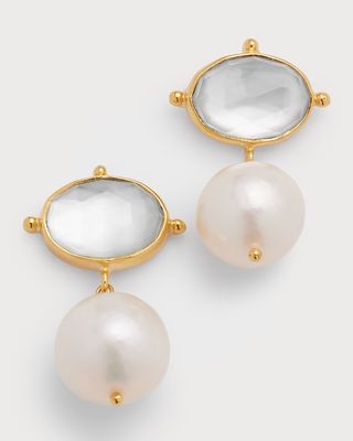 White Pearl Double-Drop Earrings
